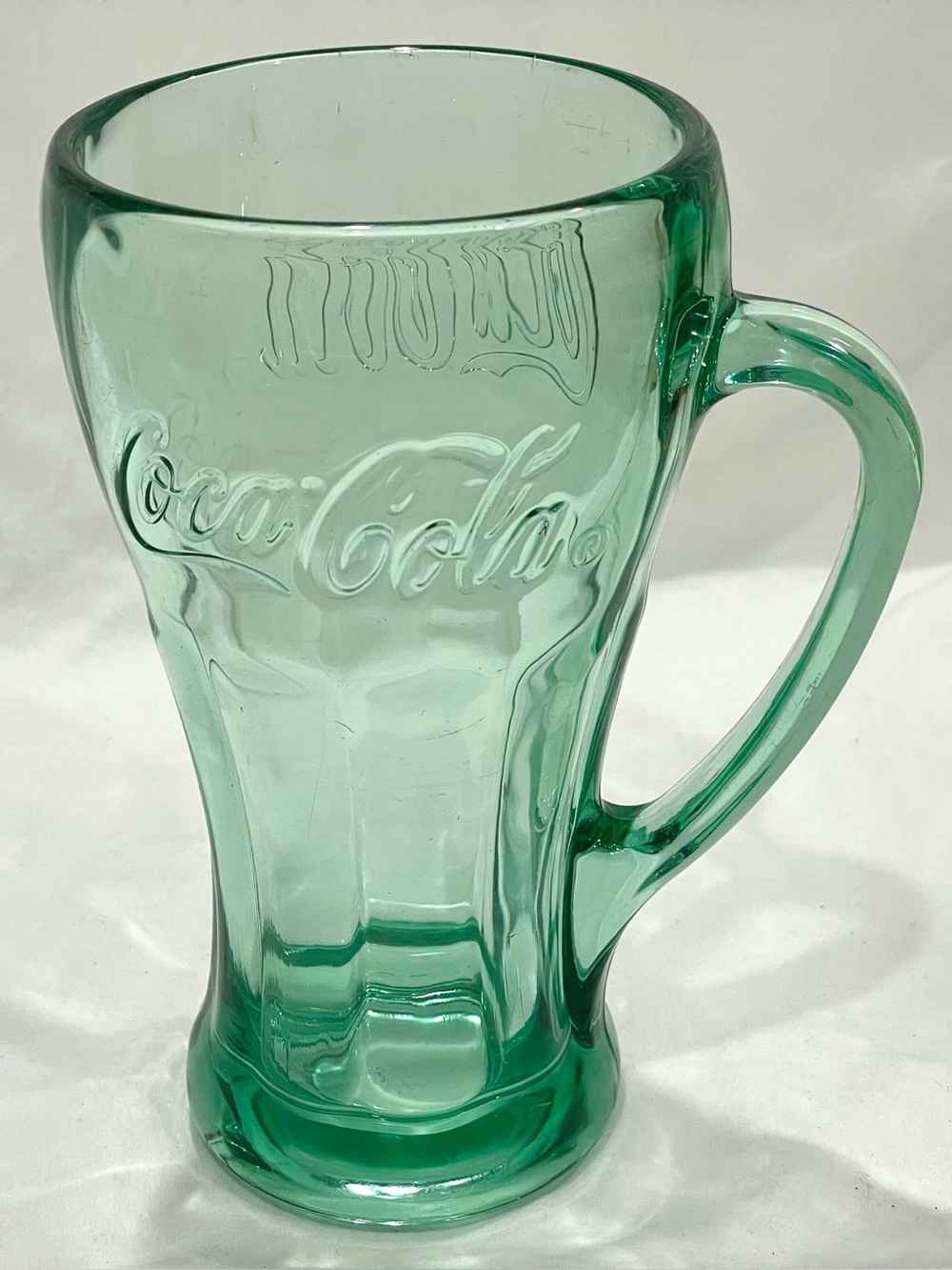 ☀️2/$20 Vintage Coca Cola Green Dining Mug with Embossed Logo and Handle